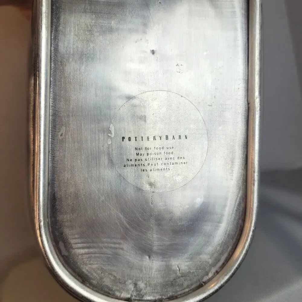 Vintage Pottery Barn Pewter Wine Bottle Champagne Chiller Holder Ice Bucket
